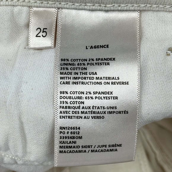 L’Agence Kailani Mermaid Skirt Denim Maxi Macadamia Cream DEFECT Sz 25 - Picture 7 of 13